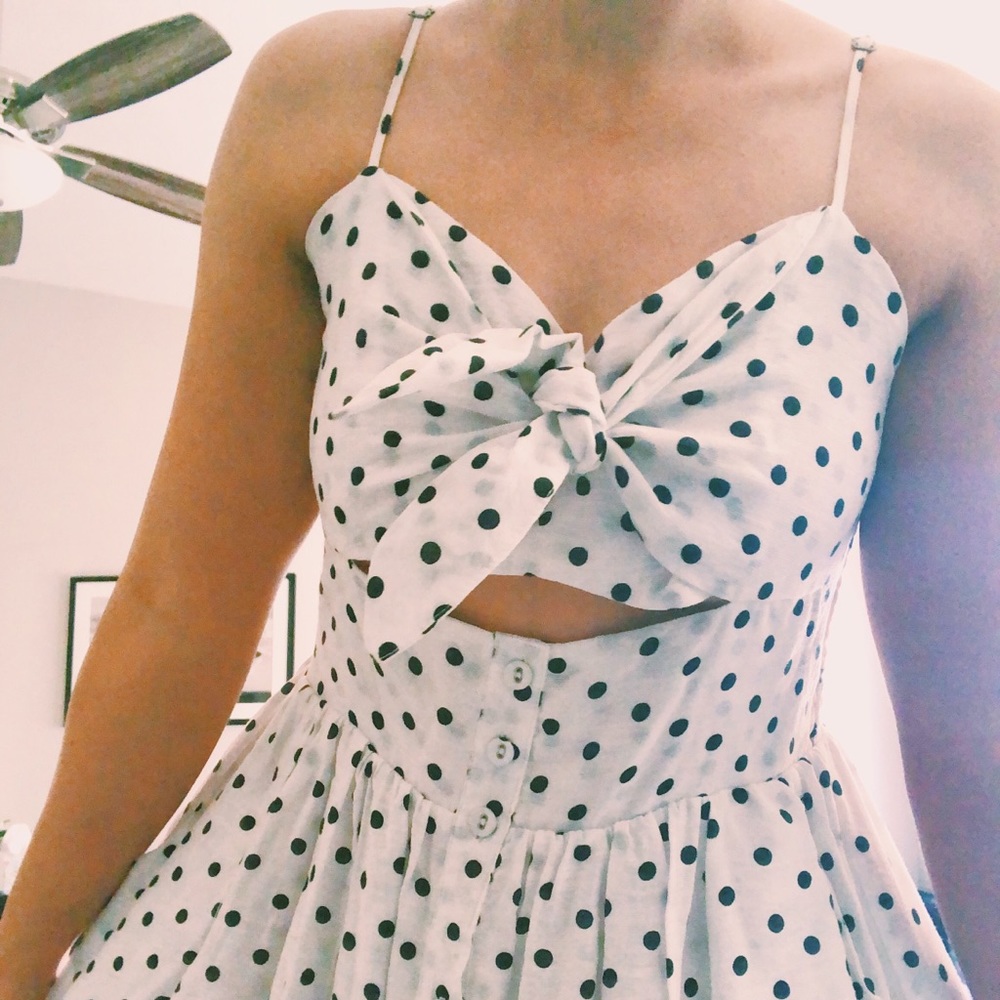 Black and white polka dot summer dress